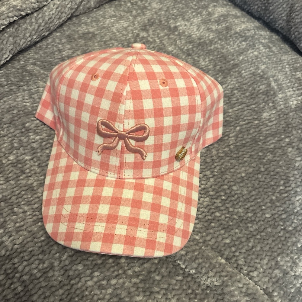 Juicy Couture Pink Gingham Cap with Bow Detail